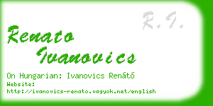 renato ivanovics business card